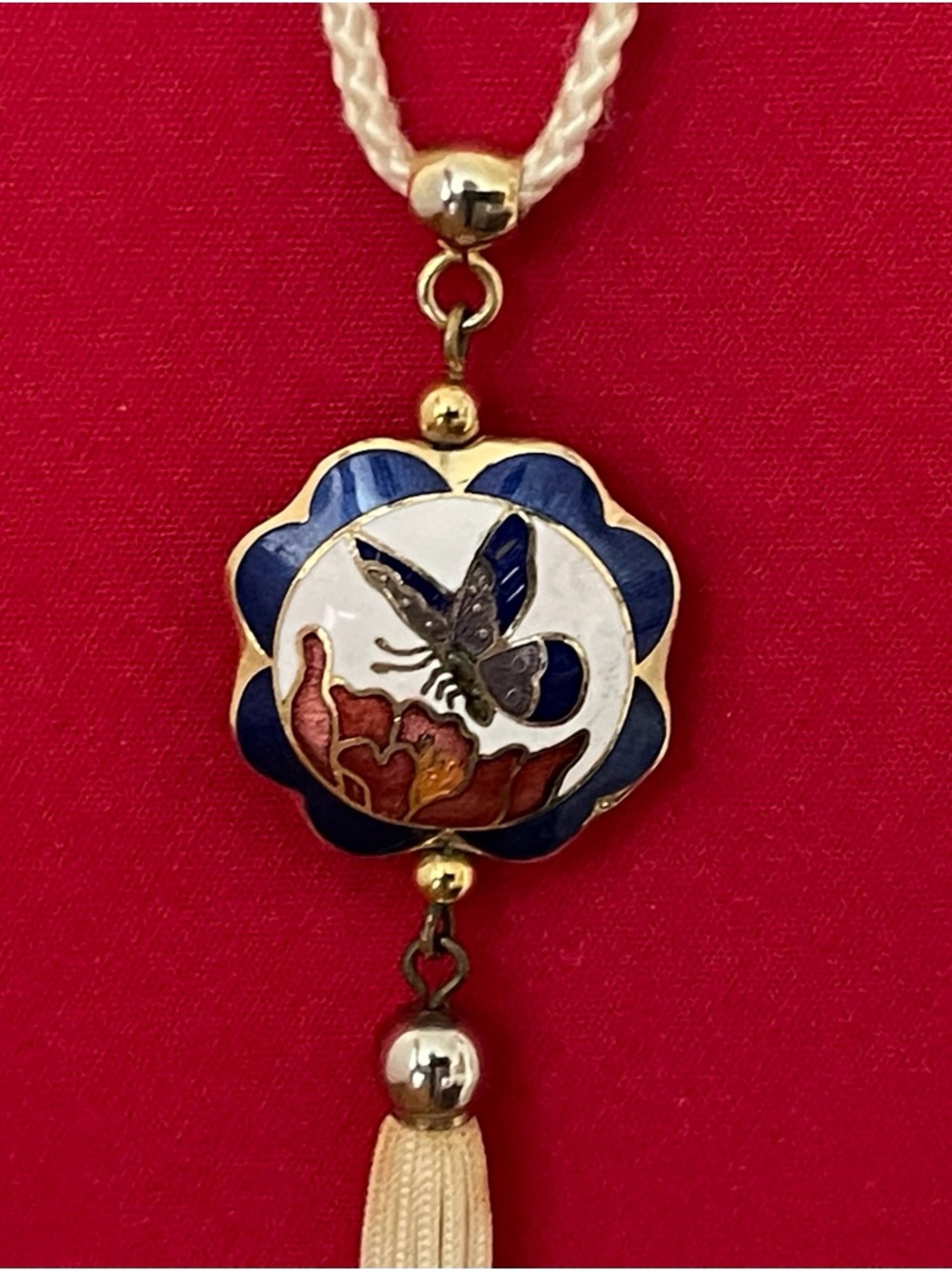Beautiful vintage cloisonné necklace. - Picture 1 of 9
